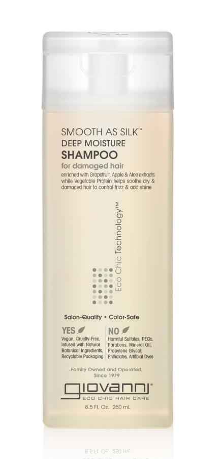Hdratačný šampón pre poškodené vlasy, Smooth as Silk Moisture Shampoo, 250 ml, Giovanni