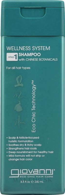Wellness šampón s čínskymi bylinkami, Wellness System Shampoo, 250 ml, Giovanni